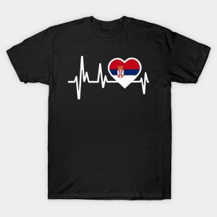 Serbia Heartbeat Flag T-Shirt